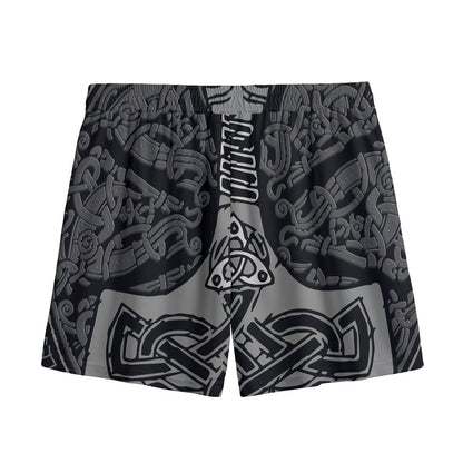 Mjolnir Hammer Of Thor Print Mesh Shorts