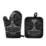 Mjolnir Hammer Of Thor Print Oven Mitt And Pot Holder Set