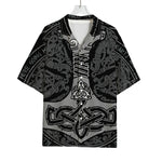 Mjolnir Hammer Of Thor Print Rayon Hawaiian Shirt