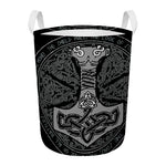 Mjolnir Hammer Of Thor Print Round Laundry Basket
