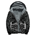 Mjolnir Hammer Of Thor Print Sherpa Lined Zip Up Hoodie