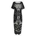Mjolnir Hammer Of Thor Print Short Sleeve Long Nightdress
