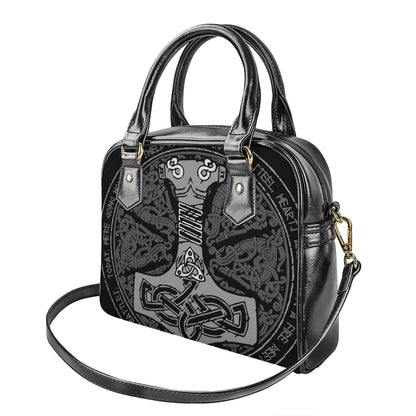Mjolnir Hammer Of Thor Print Shoulder Handbag