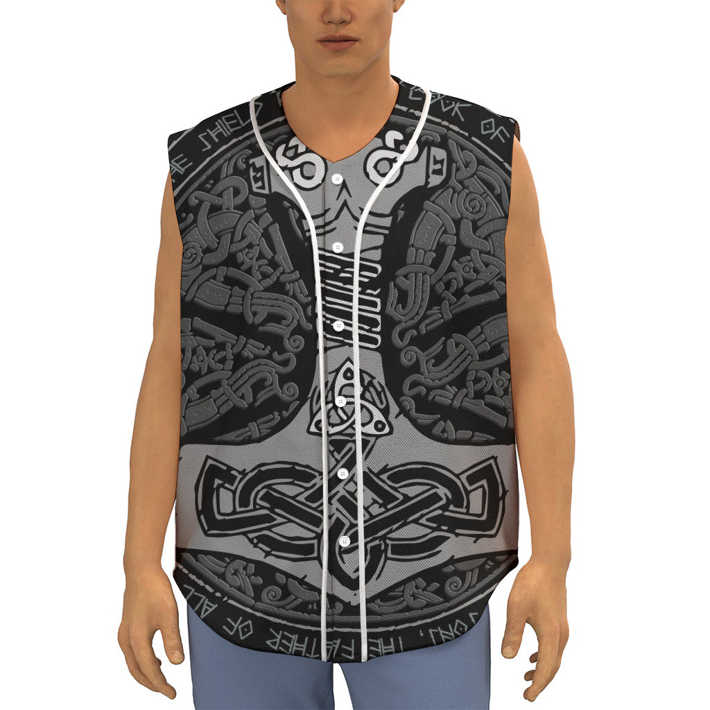Mjolnir Hammer Of Thor Print Sleeveless Baseball Jersey