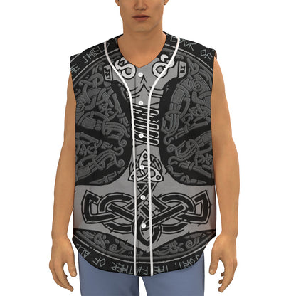 Mjolnir Hammer Of Thor Print Sleeveless Baseball Jersey