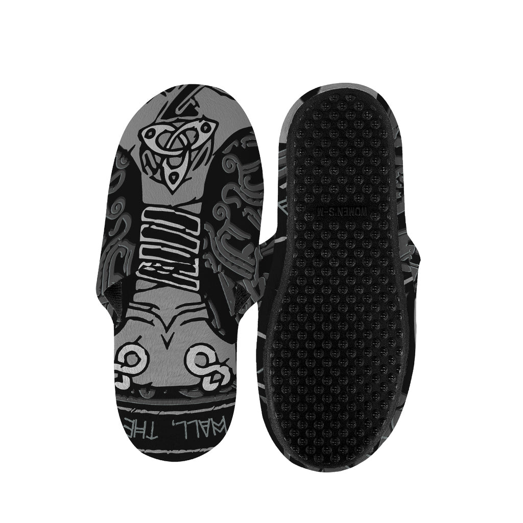 Mjolnir Hammer Of Thor Print Slippers