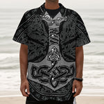 Mjolnir Hammer Of Thor Print Textured Short Sleeve Shirt