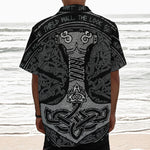 Mjolnir Hammer Of Thor Print Textured Short Sleeve Shirt