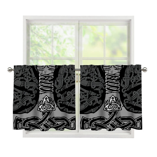 Mjolnir Hammer Of Thor Print Tier Curtains