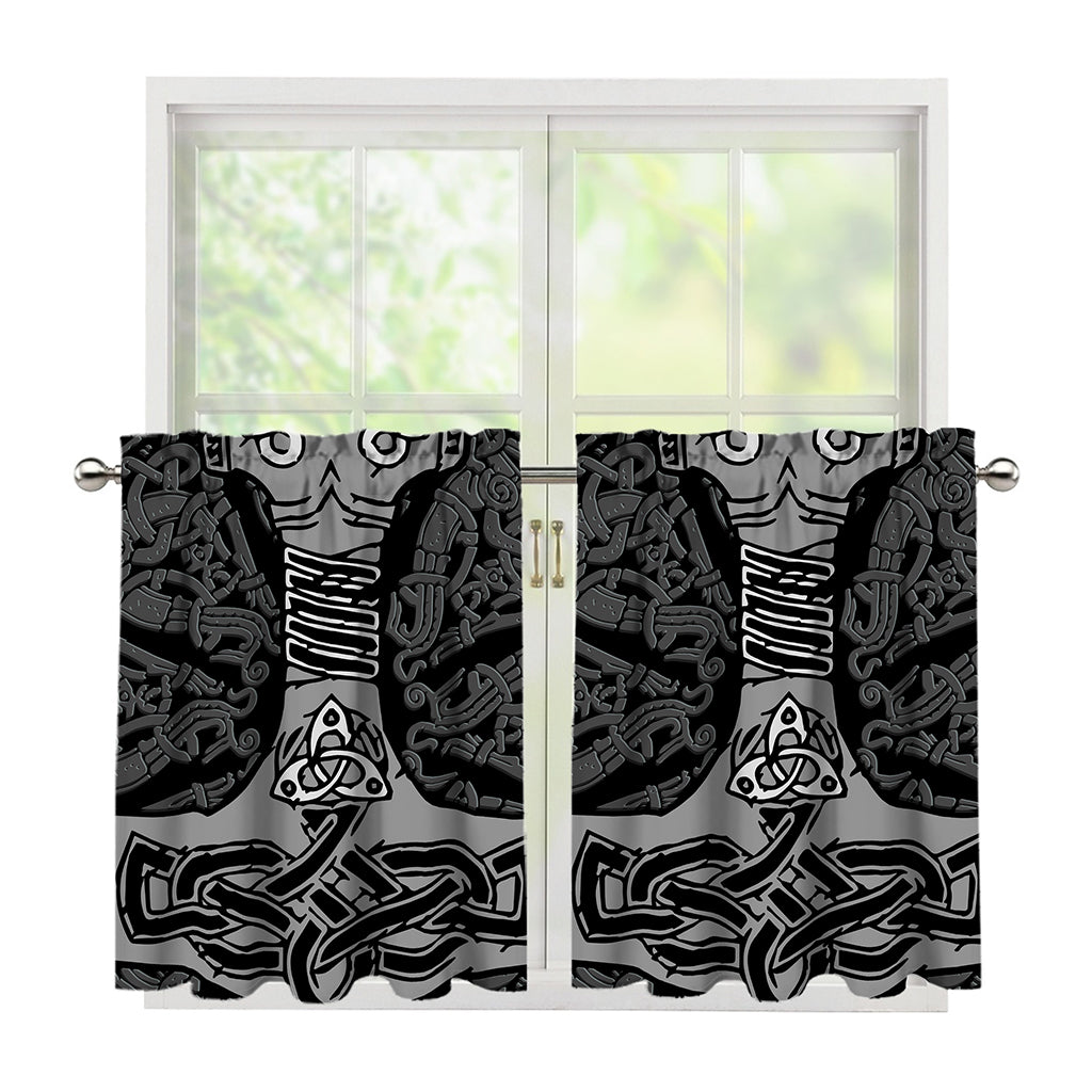 Mjolnir Hammer Of Thor Print Tier Curtains