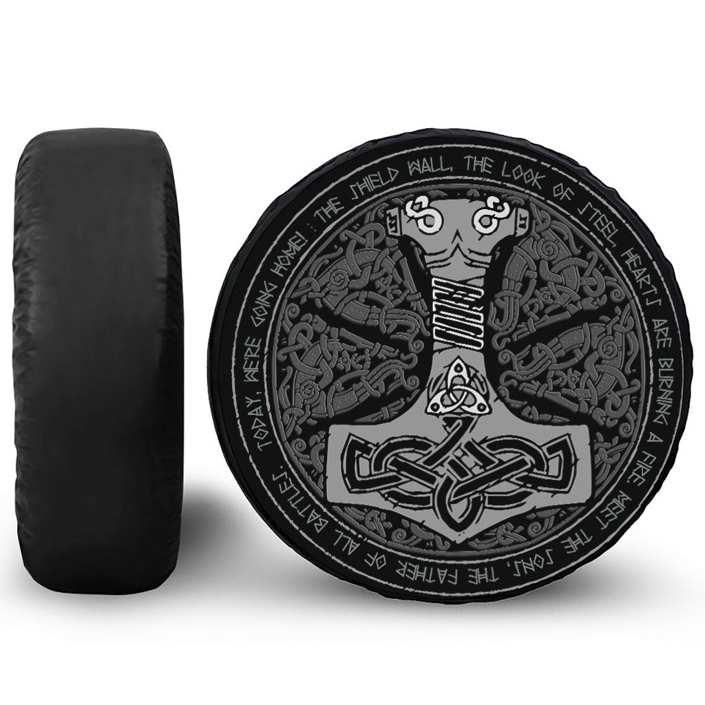 Mjolnir Hammer Of Thor Print Tire Cover