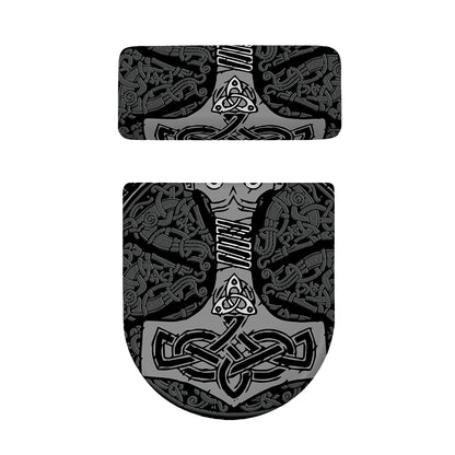 Mjolnir Hammer Of Thor Print Toilet Lid And Tank Cover Set