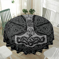 Mjolnir Hammer Of Thor Print Waterproof Round Tablecloth