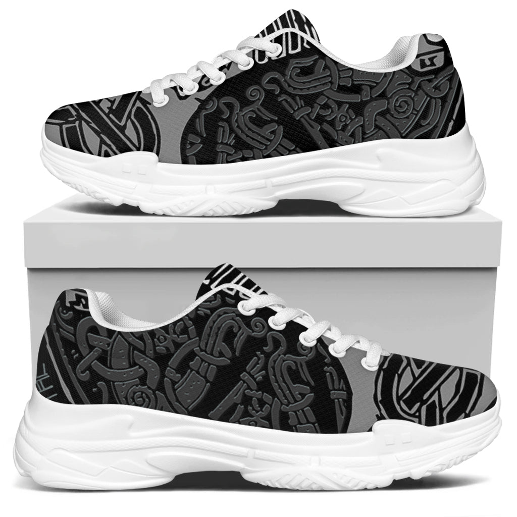 Mjolnir Hammer Of Thor Print White Chunky Shoes