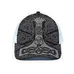Mjolnir Hammer Of Thor Print White Mesh Trucker Cap