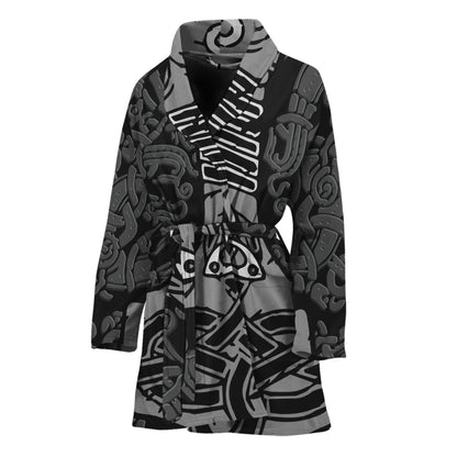 Mjolnir Hammer Of Thor Print Women's Bathrobe