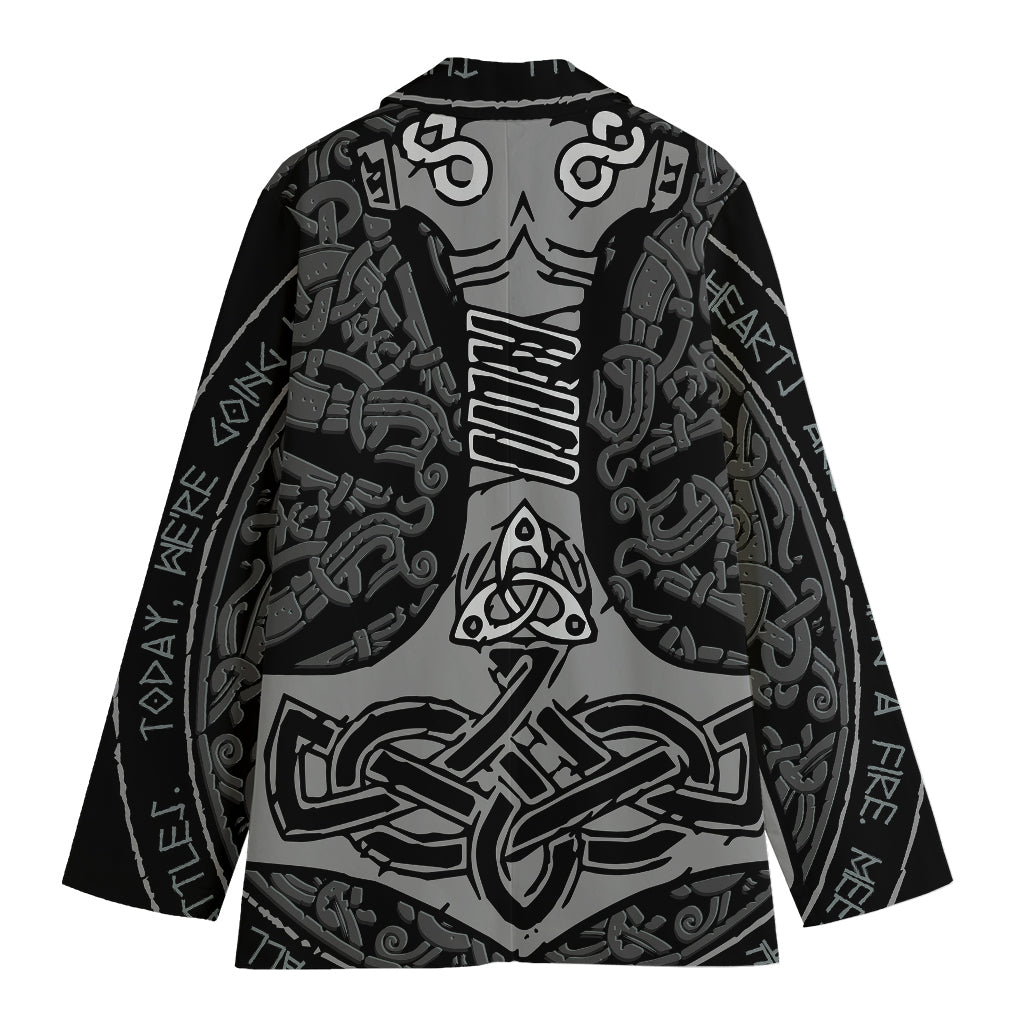 Mjolnir Hammer Of Thor Print Women's Blazer