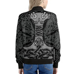 Mjolnir Hammer Of Thor Print Women's Bomber Jacket