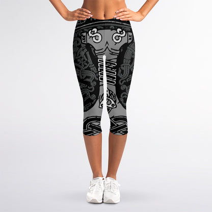 Mjolnir Hammer Of Thor Print Women's Capri Leggings