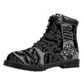 Mjolnir Hammer Of Thor Print Padded Collar Lace Up Boots