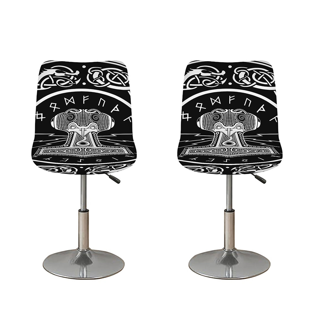 Mjolnir Norse Mythology Print Bar Stool Covers