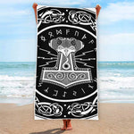 Mjolnir Norse Mythology Print Beach Towel
