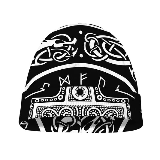 Mjolnir Norse Mythology Print Beanie