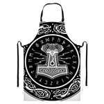 Mjolnir Norse Mythology Print Bib Apron With Pocket