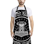 Mjolnir Norse Mythology Print Bib Apron With Pocket
