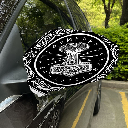 Mjolnir Norse Mythology Print Car Side Mirror Covers