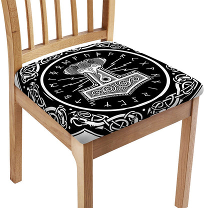 Mjolnir Norse Mythology Print Chair Cushion Cover
