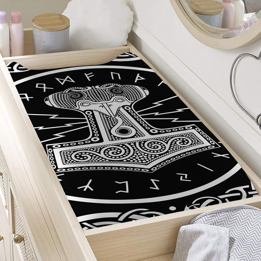 Mjolnir Norse Mythology Print Changing Pad Cover