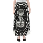 Mjolnir Norse Mythology Print Chiffon Maxi Skirt