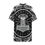 Mjolnir Norse Mythology Print Cotton Hawaiian Shirt