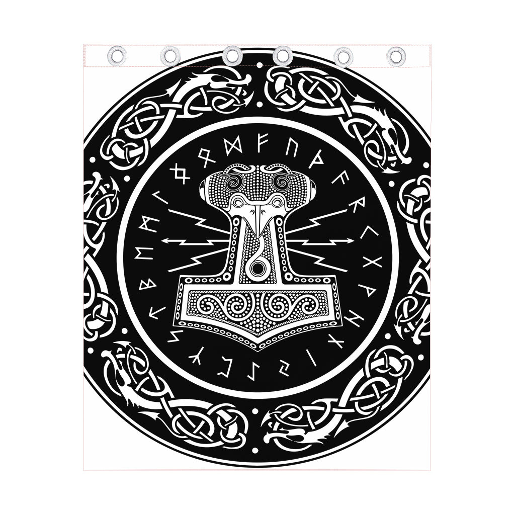 Mjolnir Norse Mythology Print Curtain
