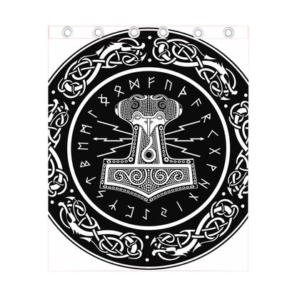 Mjolnir Norse Mythology Print Curtain