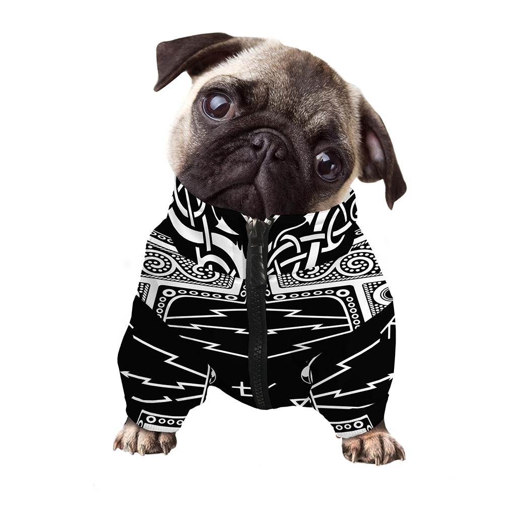 Mjolnir Norse Mythology Print Dog Zip Up Jacket