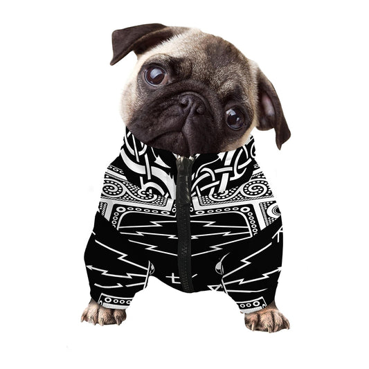 Mjolnir Norse Mythology Print Dog Zip Up Jacket