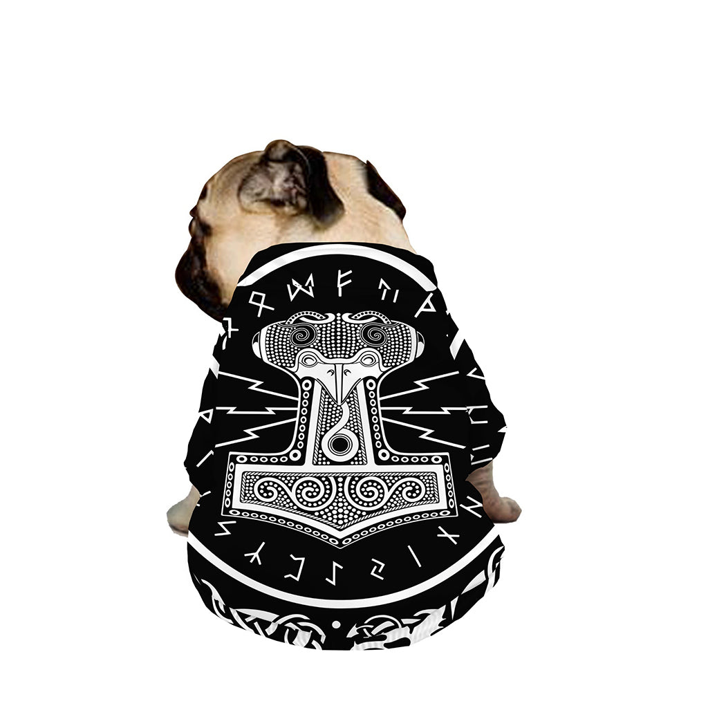Mjolnir Norse Mythology Print Dog Zip Up Jacket