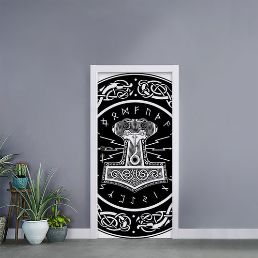 Mjolnir Norse Mythology Print Door Sticker