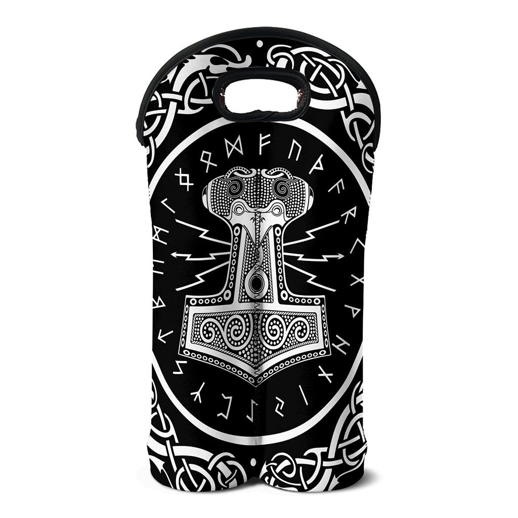 Mjolnir Norse Mythology Print Double Neoprene Wine Tote