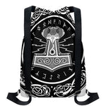 Mjolnir Norse Mythology Print Drawstring Backpack
