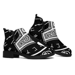 Mjolnir Norse Mythology Print Flat Ankle Boots
