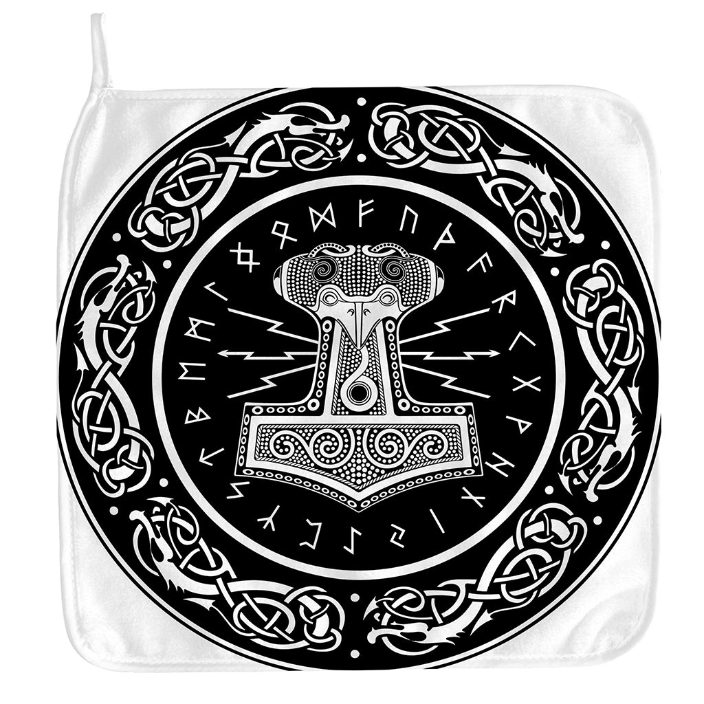 Mjolnir Norse Mythology Print Hand Towel