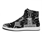 Mjolnir Norse Mythology Print High Top Leather Sneakers