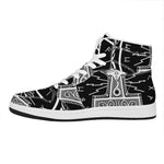 Mjolnir Norse Mythology Print High Top Leather Sneakers