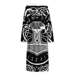 Mjolnir Norse Mythology Print Hooded Bathrobe