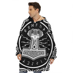 Mjolnir Norse Mythology Print Hoodie Blanket