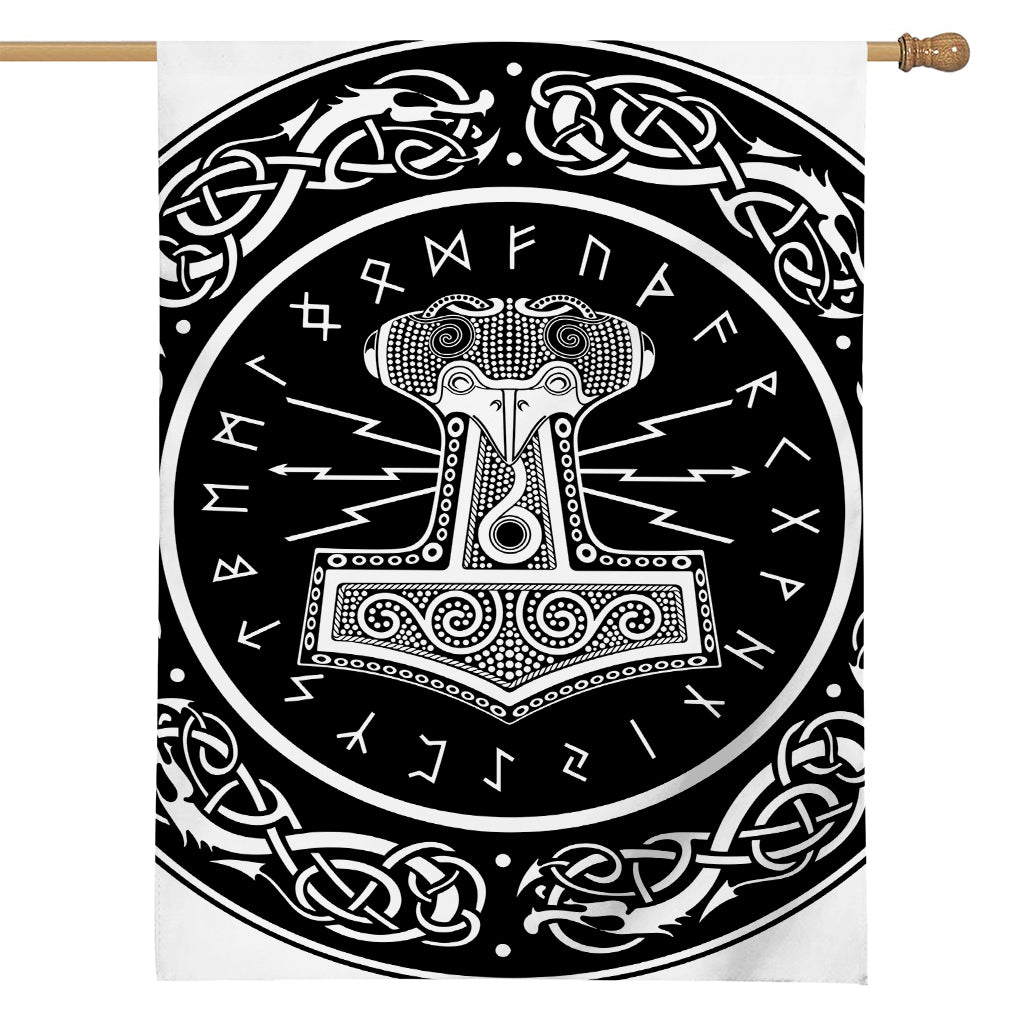 Mjolnir Norse Mythology Print House Flag