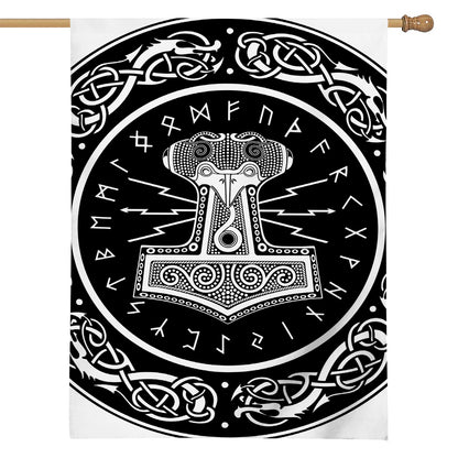 Mjolnir Norse Mythology Print House Flag